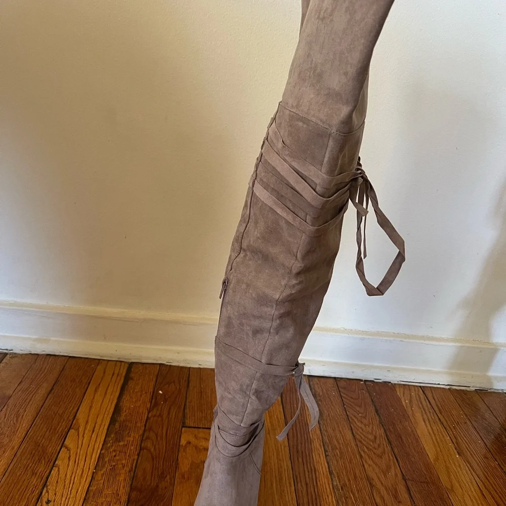 Shoe Dazzle Taupe Over the Knee Boots - Picture 8 of 9
